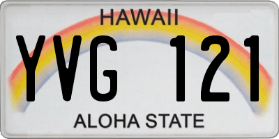 HI license plate YVG121