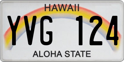 HI license plate YVG124