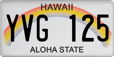 HI license plate YVG125