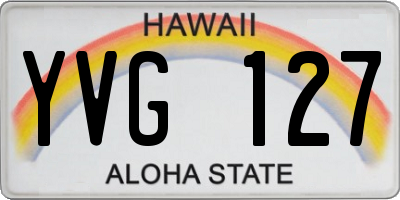 HI license plate YVG127