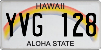 HI license plate YVG128