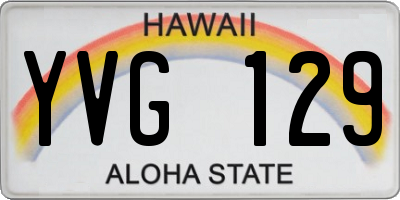 HI license plate YVG129