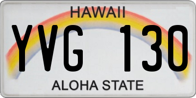 HI license plate YVG130