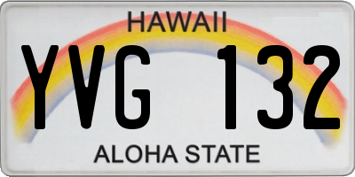 HI license plate YVG132