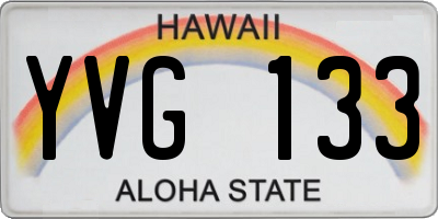 HI license plate YVG133