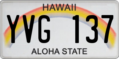 HI license plate YVG137