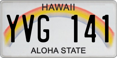 HI license plate YVG141