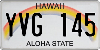 HI license plate YVG145