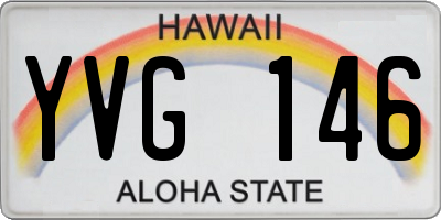 HI license plate YVG146