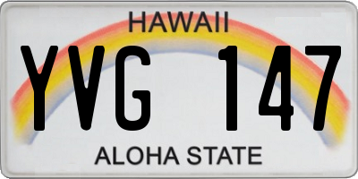 HI license plate YVG147