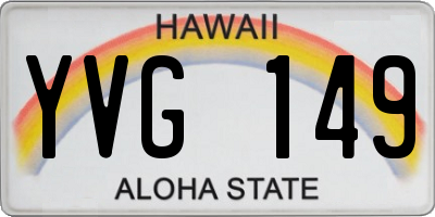 HI license plate YVG149