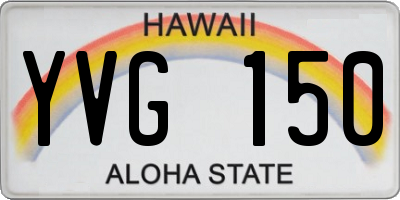 HI license plate YVG150