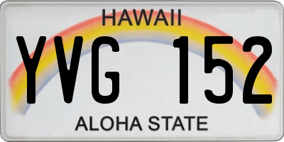 HI license plate YVG152