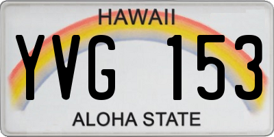 HI license plate YVG153
