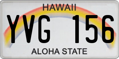 HI license plate YVG156