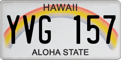HI license plate YVG157