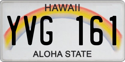 HI license plate YVG161