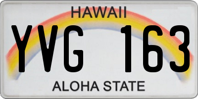 HI license plate YVG163