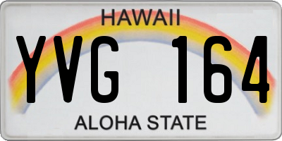 HI license plate YVG164