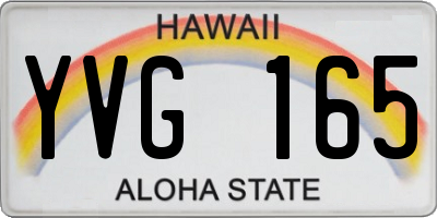 HI license plate YVG165