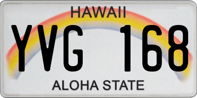 HI license plate YVG168