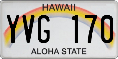 HI license plate YVG170