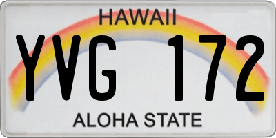 HI license plate YVG172