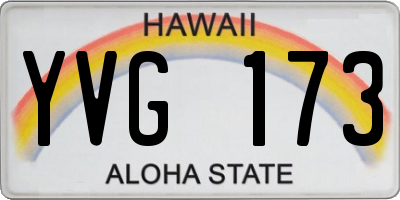 HI license plate YVG173
