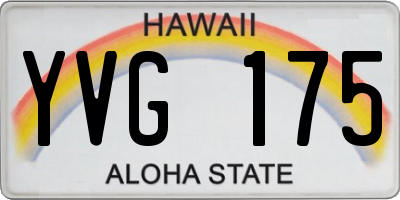 HI license plate YVG175