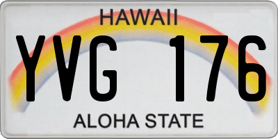 HI license plate YVG176