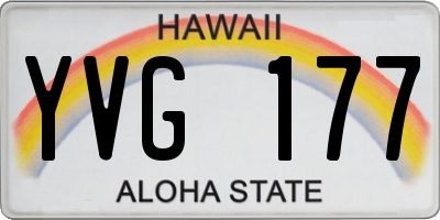HI license plate YVG177
