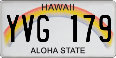 HI license plate YVG179