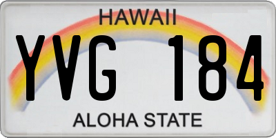 HI license plate YVG184