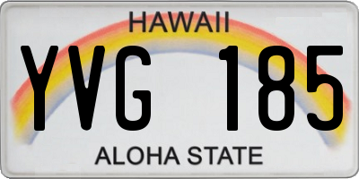 HI license plate YVG185
