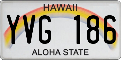 HI license plate YVG186