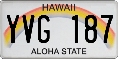 HI license plate YVG187