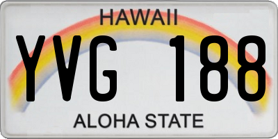 HI license plate YVG188