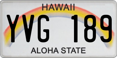 HI license plate YVG189