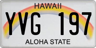 HI license plate YVG197