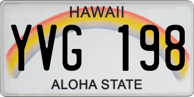 HI license plate YVG198