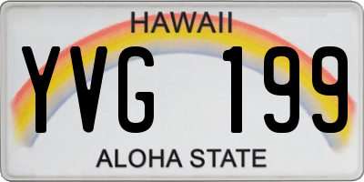 HI license plate YVG199