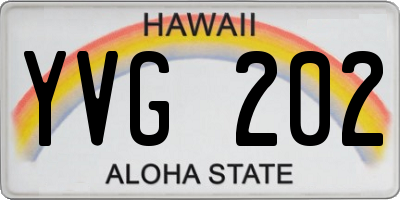 HI license plate YVG202