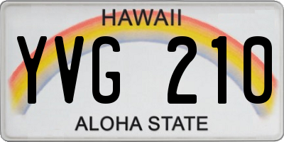 HI license plate YVG210