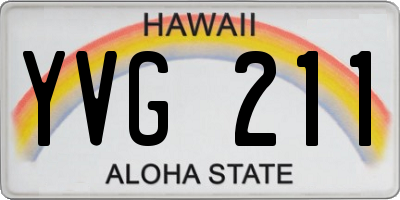 HI license plate YVG211
