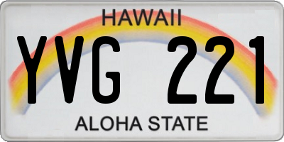HI license plate YVG221