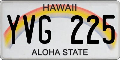 HI license plate YVG225