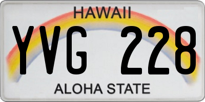 HI license plate YVG228