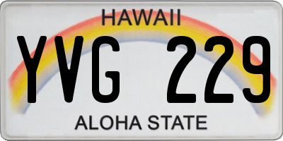 HI license plate YVG229