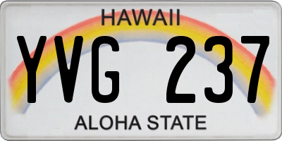HI license plate YVG237