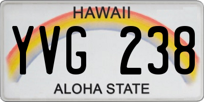 HI license plate YVG238